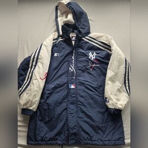 New York Yankees Vintage Starter Jacket 3/4 Length Mens Size Large